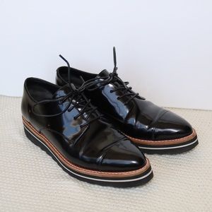 Vince glossy black Oxford shoes